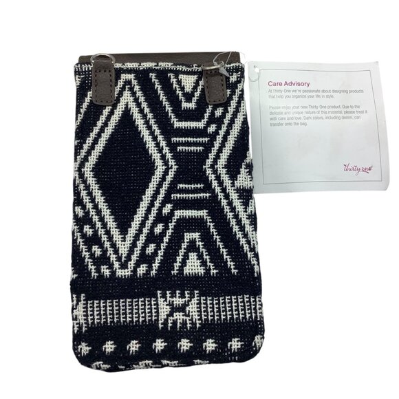 Thirty-one Rio Weave Geometric Print Crossbody Purse Adjustable Strap NEW 8x4x1" - Picture 4 of 9